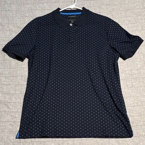 Banana Republic Navy Polo with Light Blue Dots Luxury Touch